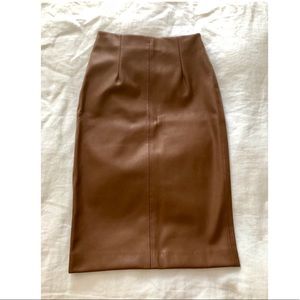NWOT Leather Zara MIDI Skirt